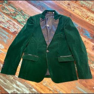 New Men's Green Velvet Tuxedo Jacket XS Cloudstyle Blazer Sport Coat Dinner Prom